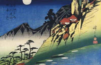 Hiroshige Lua sobre paisagem montanhosa de Utagawa Hiroshige