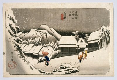 Kambara, de cinquenta e três estações na estrada de Tokaido, c.1834 ou mais tarde (impressão do woodblock) de Utagawa Hiroshige