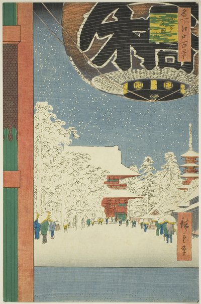 Kinryu mão restante MP em Asakusa (Asakusa Kinryu restante), da série ”Ridge for d re d fa net s Views of Edo (Cem pontos turísticos famosos de Edo)” de Utagawa Hiroshige