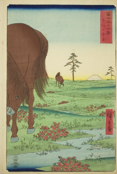 Ogane P fine membro Gesasa P Rovinse (Shimosa Koganehara), da série Te `` Mr. Tyrty x Views Of mount Fuji (Fuji Usaju Rokukatsu) 