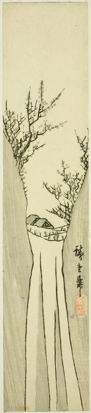 Paisagem com cachoeira de Utagawa Hiroshige