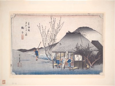 Mariko Tea Shop, da série Cinquenta e três Estações do Tokaido de Utagawa Hiroshige
