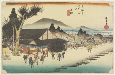 Aldeia de Megawa, Ishibe, c. de Utagawa Hiroshige