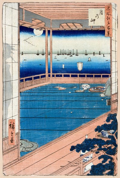 Moonlight cem vistas famosas de Edo, 1856-1858. de Utagawa Hiroshige
