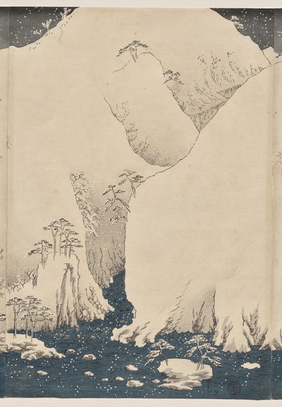 Montanha e rio na estrada de Kiso de Utagawa Hiroshige