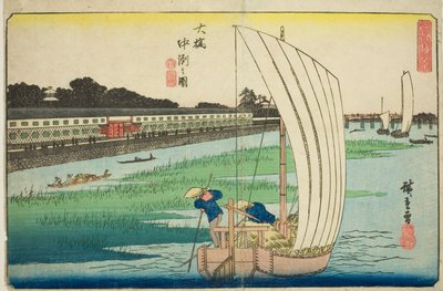 Nakasu em pauzinhos (desenho de pauzinhos Nakasu), da série te s de Utagawa Hiroshige