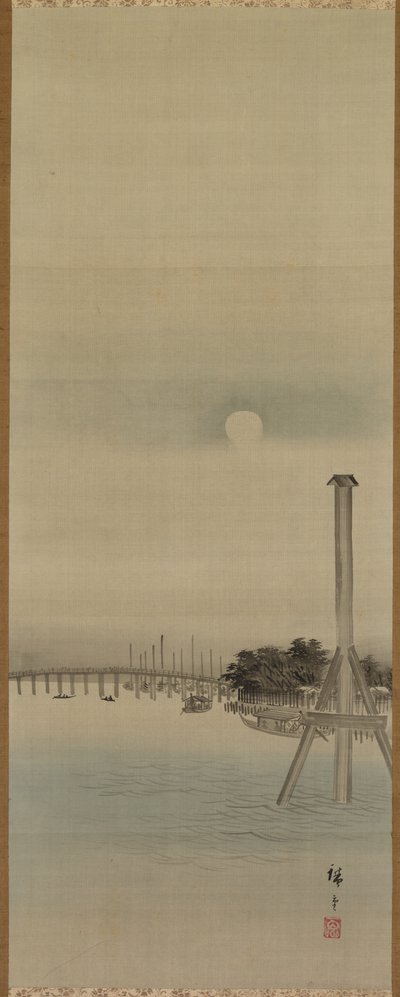 Cena noturna no rio Sumida de Utagawa Hiroshige