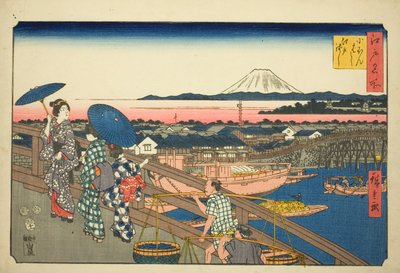Japan B Ridge e Edo B Ridge (Nihonbashi Edobashi), de Teseries de Utagawa Hiroshige