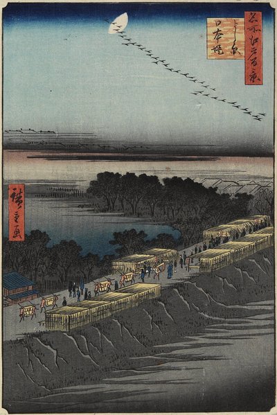 Nihon Embankment, Yoshiwara, abril de 1857 de Utagawa Hiroshige