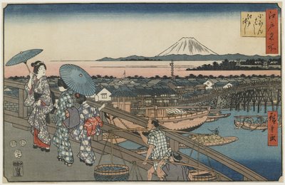 Ponte Nihonbashi e Edo Bridge, novembro de 1853 de Utagawa Hiroshige