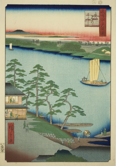 Shinjuku Ferry (Shinjuku me), da série ``Ridge dre d fa s views of Edo (One Hundred Famous Views of Edo)