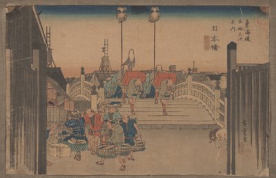 No. 1 &39;Nihonbashi: Cena da Manhã&39; Da série 53 Estações do Tokaido de Utagawa Hiroshige