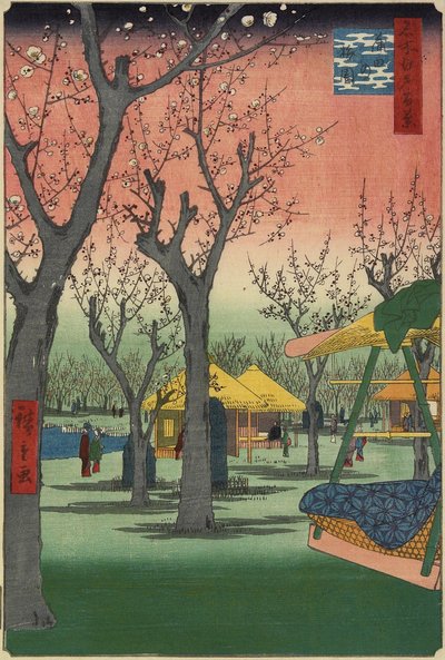 Jardim de ameixas em Kamata, fevereiro de 1857 de Utagawa Hiroshige