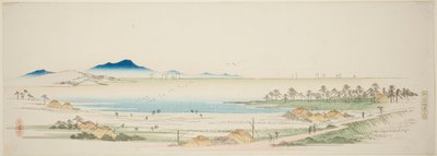 Salt Beach em Gyotoku (Gyotoku shiohama no zu), de uma série sem título de vistas famosas dos subúrbios de Edo de Utagawa Hiroshige