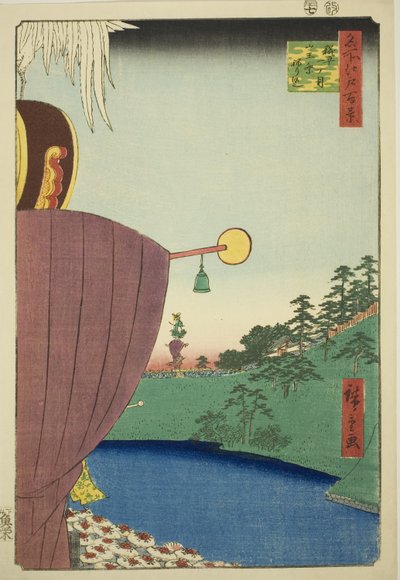 Sanno Festival Procissão em Kojimachi Itchome (Kojimachi Itchome Sanno Matsuri nerikomi), da série "Cem vistas famosas de Edo (Meisho Edo hyakkei)" de Utagawa Hiroshige