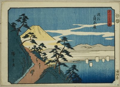 Satta Peak na província de Suruga (mina Suruga Satta), da série "Trinta e seis vistas do Monte Fuji (Fuji sanjurokkei)" de Utagawa Hiroshige
