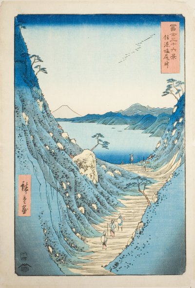 Shiojiri Pass na província de Shinano (Shinano Shiojiri toge), da série "Trinta e seis vistas do Monte Fuji (Fuji sanjurokkei)" de Utagawa Hiroshige