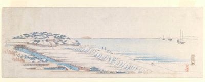 Snow Dawn at Susaki, do conjunto de folhas de carta, c.1839-40 (impressão em xilogravura a cores) de Utagawa Hiroshige