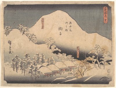 Paisagem nevada de Utagawa Hiroshige