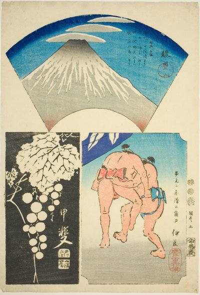 Suruga, Kai e Izu, não. 5 da série "Fotos Recortadas das Províncias (Kunizukushi harimaze zue)" de Utagawa Hiroshige