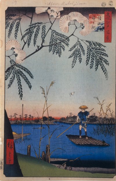 O rio Ayase e Kanegafuchi Cem vistas famosas de Edo, 1856-1858 de Utagawa Hiroshige