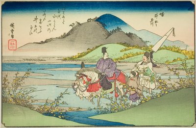 O rio Ide Jewel na província de Yamashiro (Yamashiro Ide no Tamagawa), da série "Six Jewel Rivers in Various Provinces (Shokoku Mu Tamagawa)" de Utagawa Hiroshige