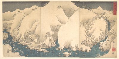 As montanhas de Kiso na neve de Utagawa Hiroshige