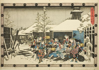 O Ataque Noturno, Parte 3: Missão Cumprida (Youchi san, honmo), da série "A Vingança dos Retentores Leais (Chushingura)" de Utagawa Hiroshige