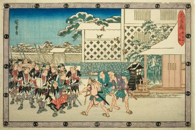 The Night Attack, Part 4: The Retreat (Youchi yon, hikitori), da série "The Revenge of the Loyal Retainers (Chushingura)" de Utagawa Hiroshige
