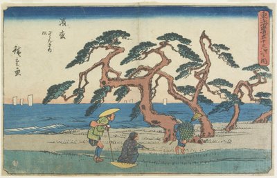 O campo do pinho em Hamamatsu, 1841-1842 de Utagawa Hiroshige
