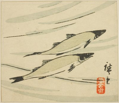 Truta, seção de uma folha de harimaze de Utagawa Hiroshige