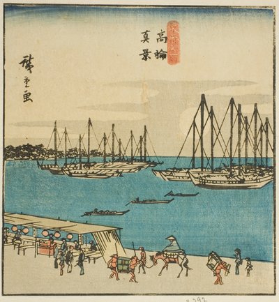 True View of Takanawa (Takanawa shinkei), seção de uma folha da série "Lugares Famosos na Capital Oriental (Toto meisho)" de Utagawa Hiroshige