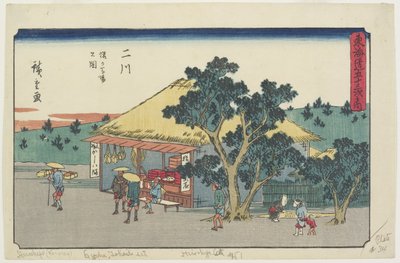 Vista do planalto de Sarugababa, Futakawa, 1841-1842 de Utagawa Hiroshige