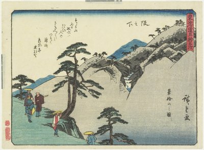 Vista da Montanha Fudesaka em Sakanoshita, 1837-1844 de Utagawa Hiroshige