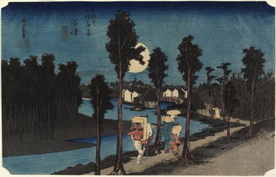 Cena de inverno, Mamamastu, c. 1833 de Utagawa Hiroshige