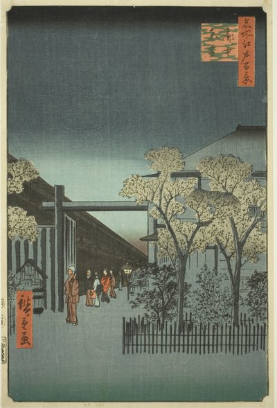 Yoshiwara I senti Kurt rs at Dawn (cada Chu Shinonome), da série ”Ridge dre d fa net s views of Edo (Cem pontos turísticos famosos de Edo)” de Utagawa Hiroshige