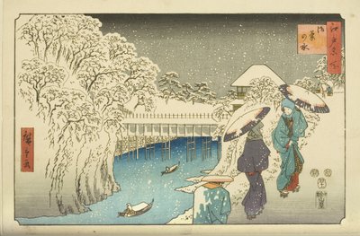 Ochanomizu (impressão em bloco de madeira a cores) de Utagawa II Hiroshige