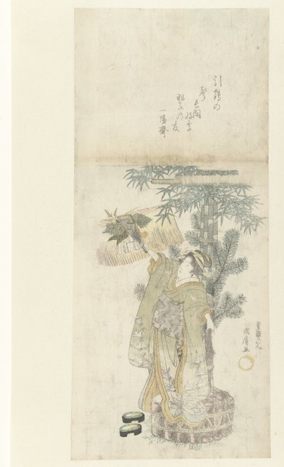 Jovem Mulher a Jogar Battledore de Utagawa Kunihiro