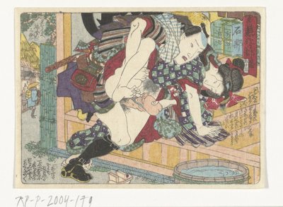 O local de parada Ishibe Ishibe (título no objeto) The Erotic Road to the Capital (título da série) de Utagawa Kunisada (I) (attributed to)