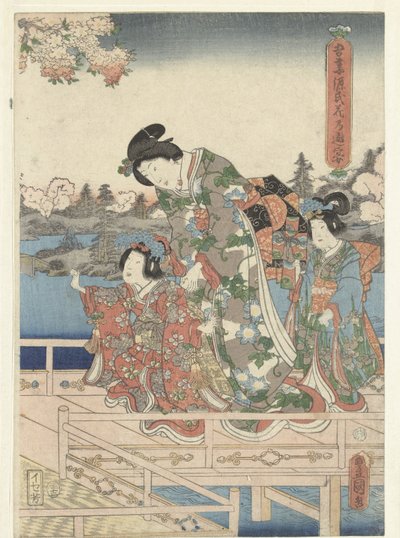 Um banquete de Primavera para os Genji Orientais
Azuma Genji hana no yuen (título sobre o objecto) de Utagawa Kunisada (I)