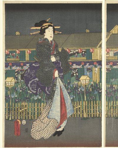 Irriga em plena floração de Utagawa Kunisada (I)