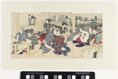 Casais de amor no terraço no Inverno de Utagawa Kunisada (I)