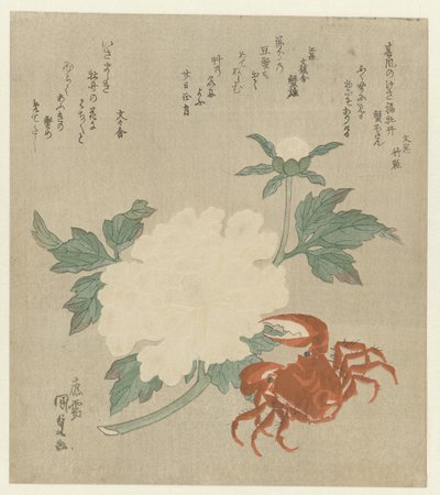 Peônia com caranguejo de Utagawa Kunisada (I)