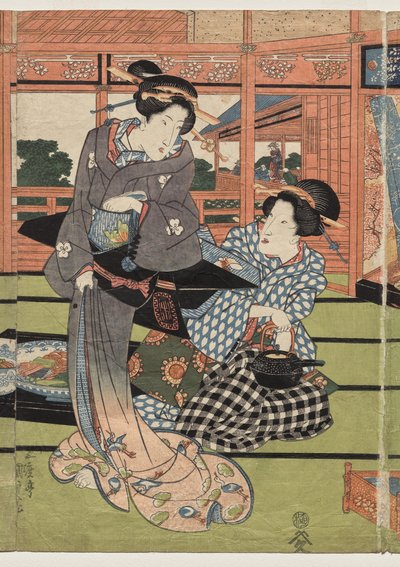 Uma Vista do Grande Quarto Novo em Sakurai de Utagawa Kunisada