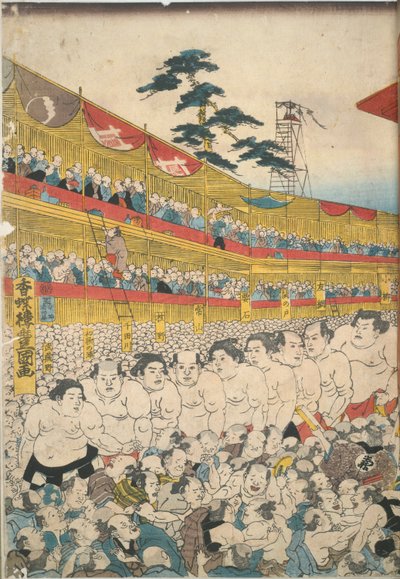 Fotos do Grande Festival do Sumô de Utagawa Kunisada