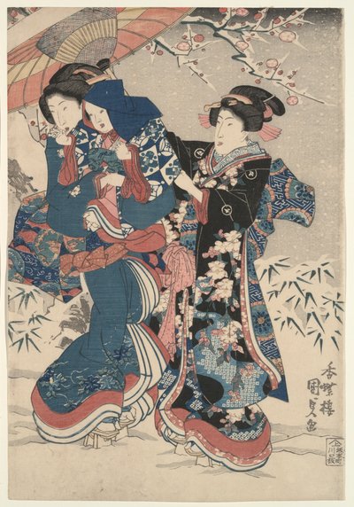 Luta de Neve de Utagawa Kunisada