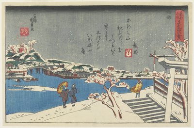 Neve no Monte Matsuchi, 1847-1852 de Utagawa Kunisada