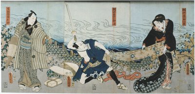 Cena de teatro, 1844 de Utagawa Kunisada