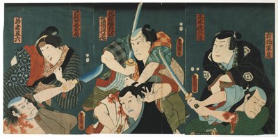 Cena de teatro, 1844 de Utagawa Kunisada