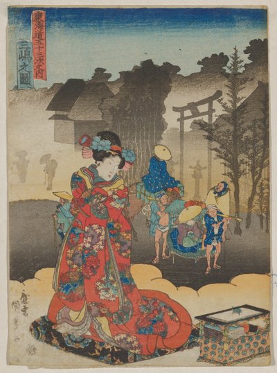 Vista em Mishima de Utagawa Kunisada